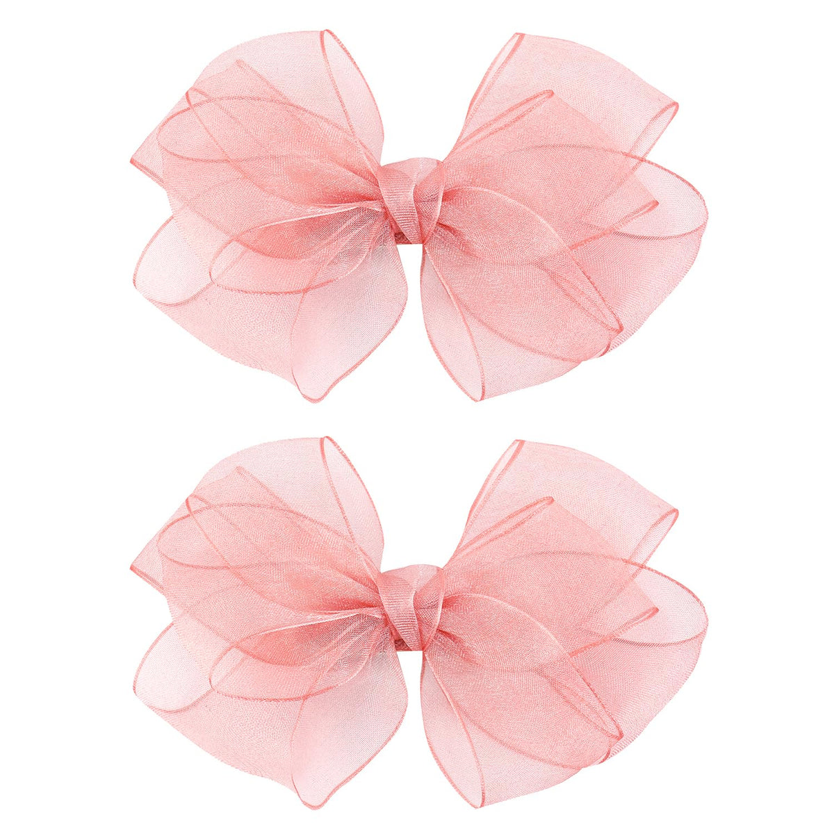 Amybasic organza double bow on alligator clip adds delicate pink elegance for everyday outfits
