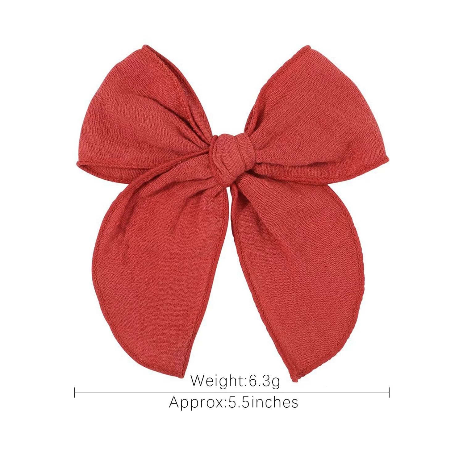 AMYDECOR 5.5 inch red fable bow alligator clip ensures secure attachment for busy days