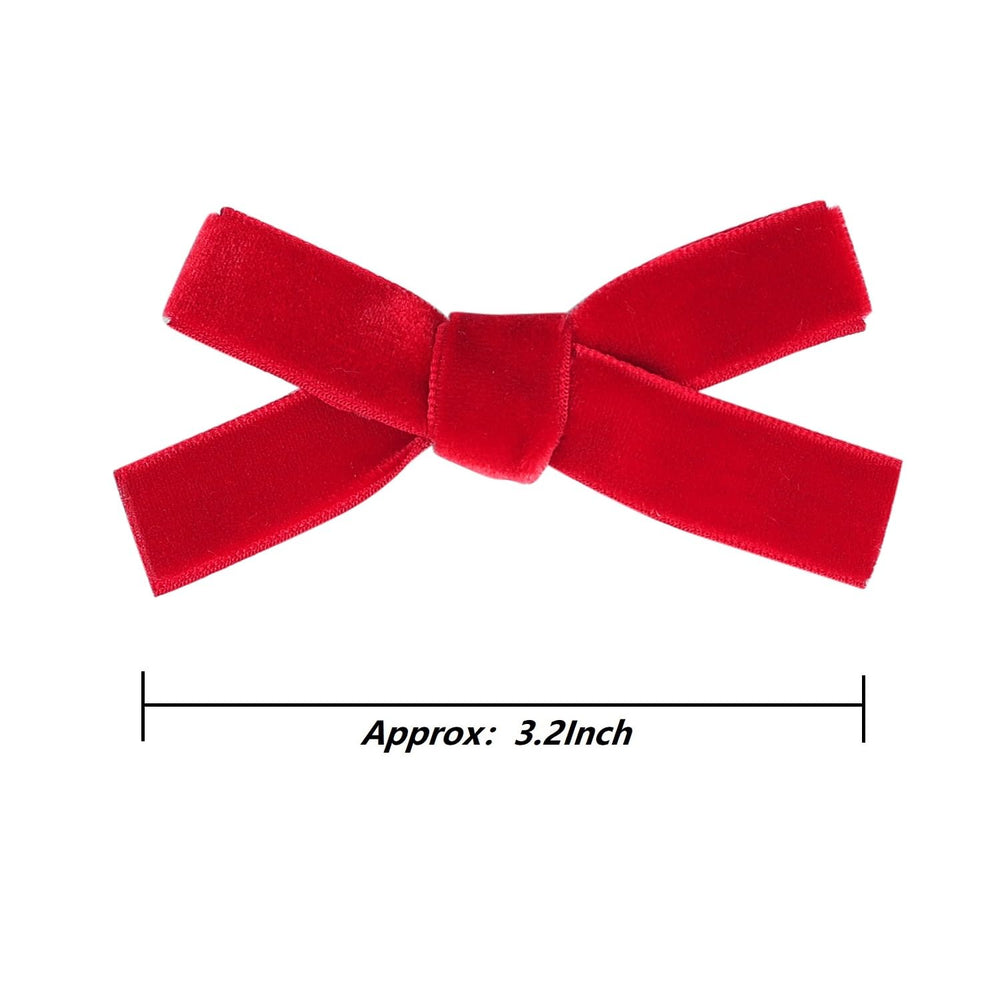 AMYDECOR colorful velvet bow hair clips, 12-color variety for mix-and-match outfits.