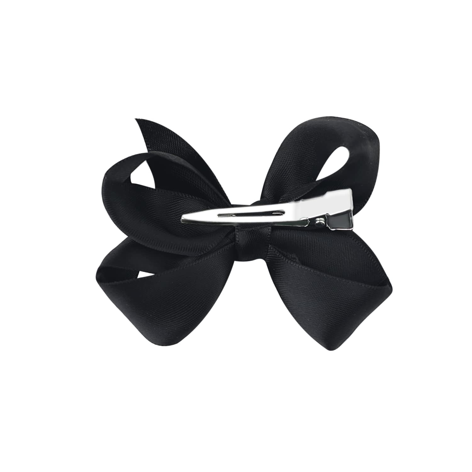 AMYDECOR model wearing 3 inch satin bow black for polished look