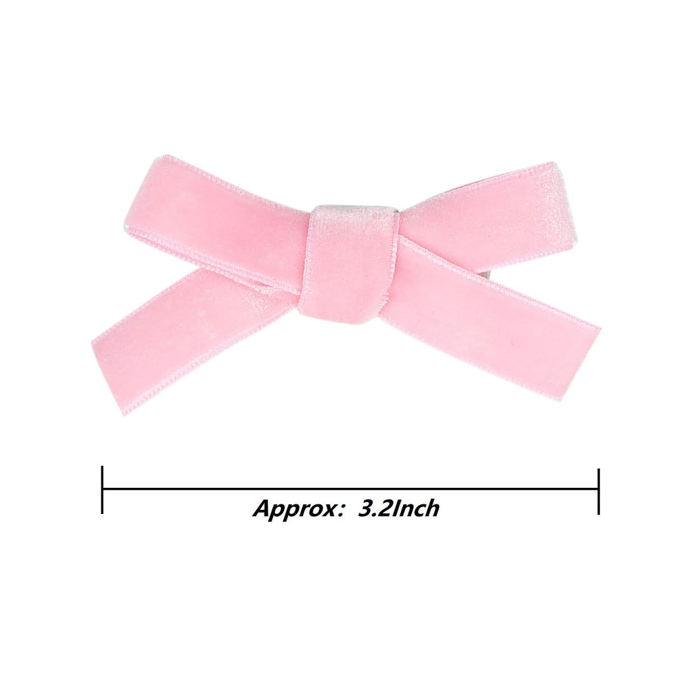 AMYDECOR pink velvet bow clip on pigtails for playful toddler styling.