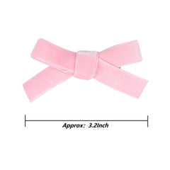 AMYDECOR pink velvet bow clip on pigtails for playful toddler styling.