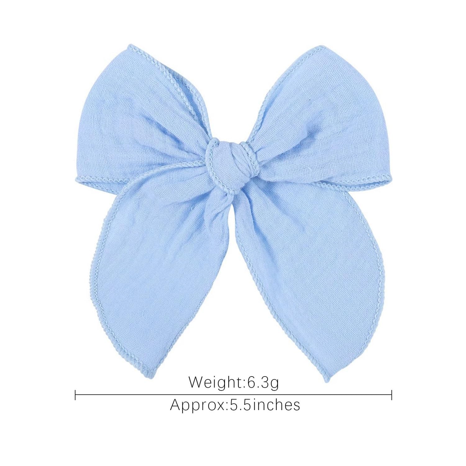 AMYDECOR sky blue fable bow texture highlights linen-cotton charm