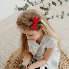 AMYDECOR velvet bow clip, soft 3.2-inch size, gentle on delicate hair.
