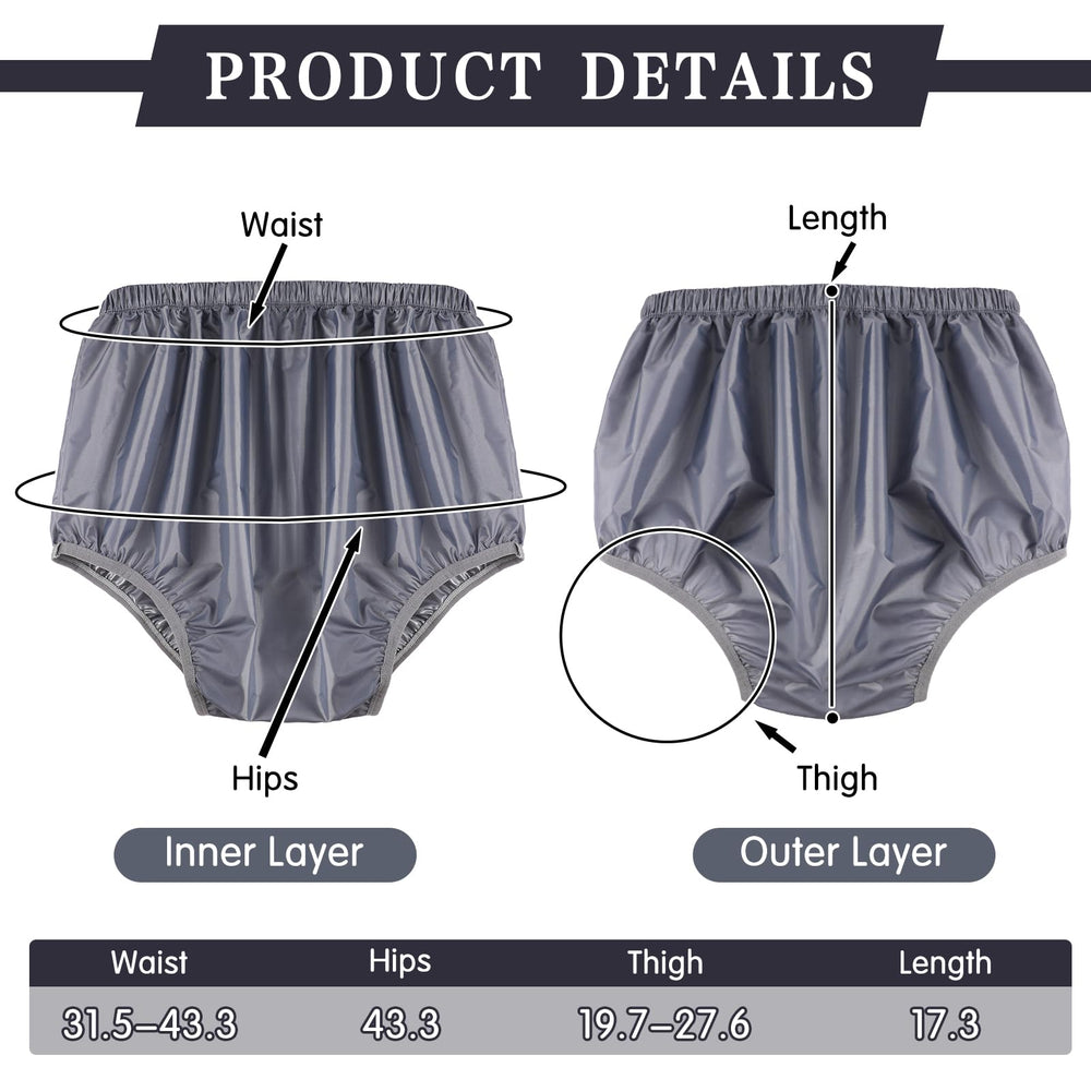 Amyhill gray leakproof underwear closeup fabric texture emphasizes soft, breathable material