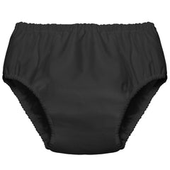 Amylove Swim Diaper Cover black front view showing waterproof protection for pool days