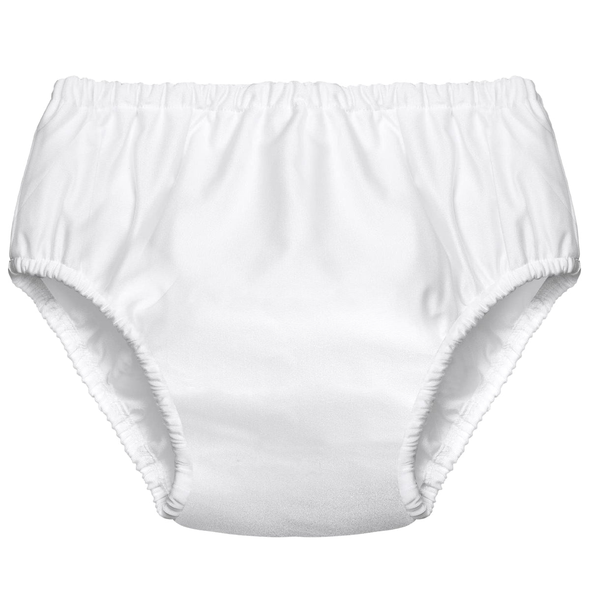 Amylove swim diaper cover white front view showing discreet pool-ready protection