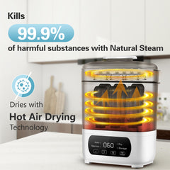 AMZBABYCHEF 4-in-1 storage-compartment image shows organized bottle drying space.