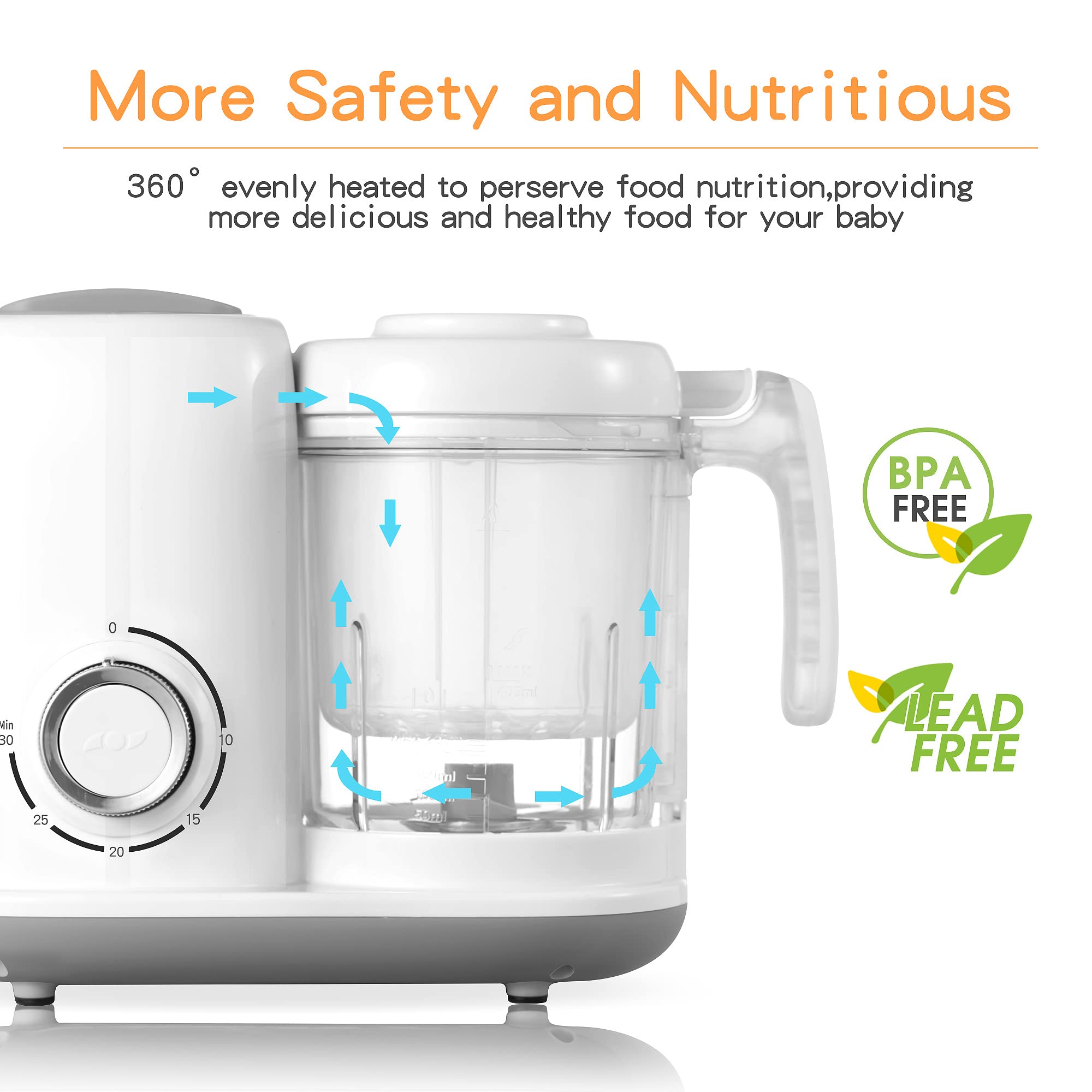 AMZBABYCHEF auto timer helps busy parents schedule cooking without constant monitoring.
