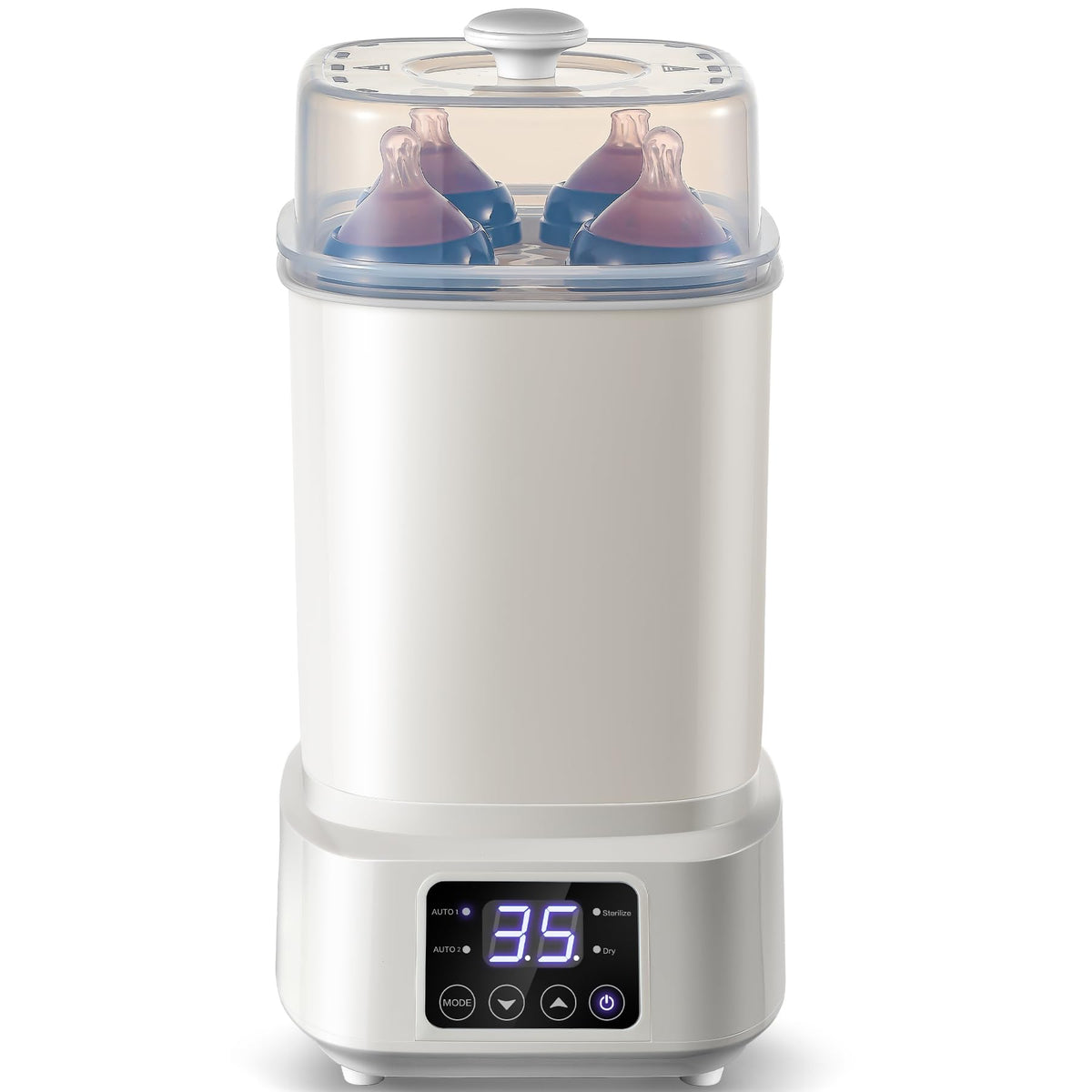AMZBABYCHEF bottle-steamer-compact-design demonstrates space-saving baby care hub for busy homes.