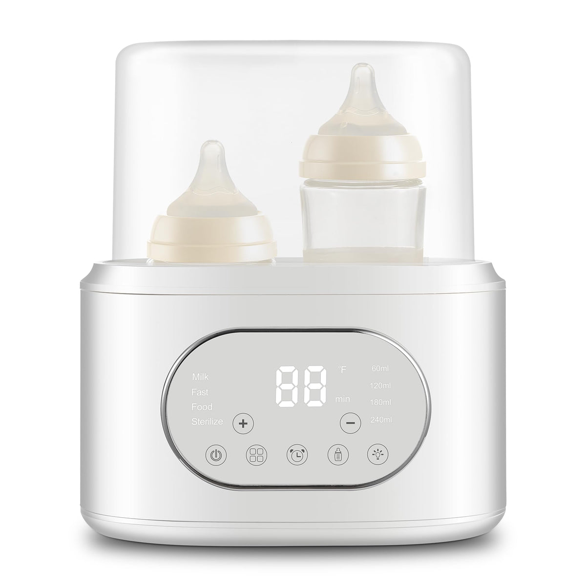 AMZBABYCHEF bottle warmer front view enables quick feeds for busy nights.