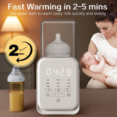 AMZBABYCHEF bottle warmer with precise temperature control for consistent milk warmth.