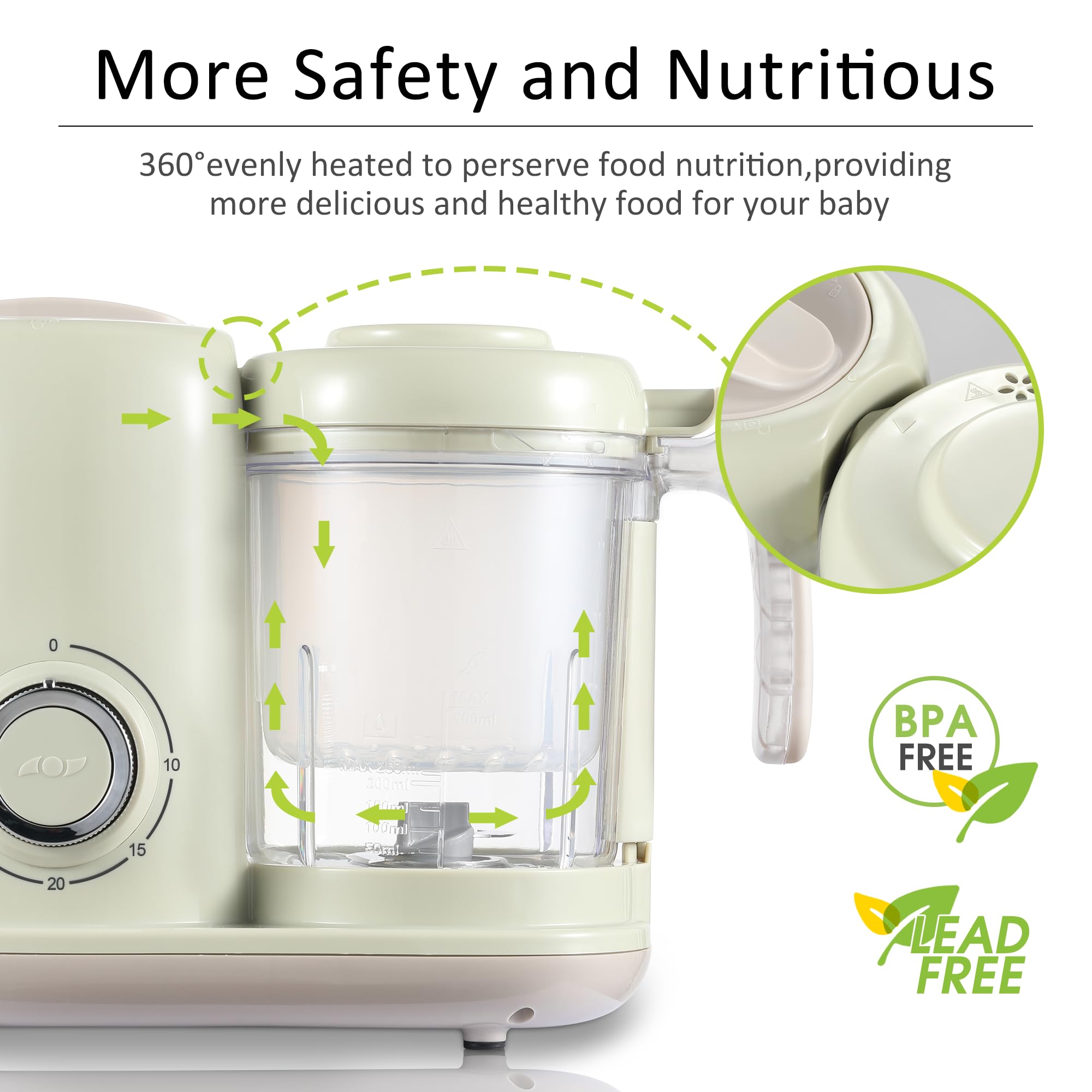 AMZBABYCHEF dishwasher-safe parts simplify cleanup after meals