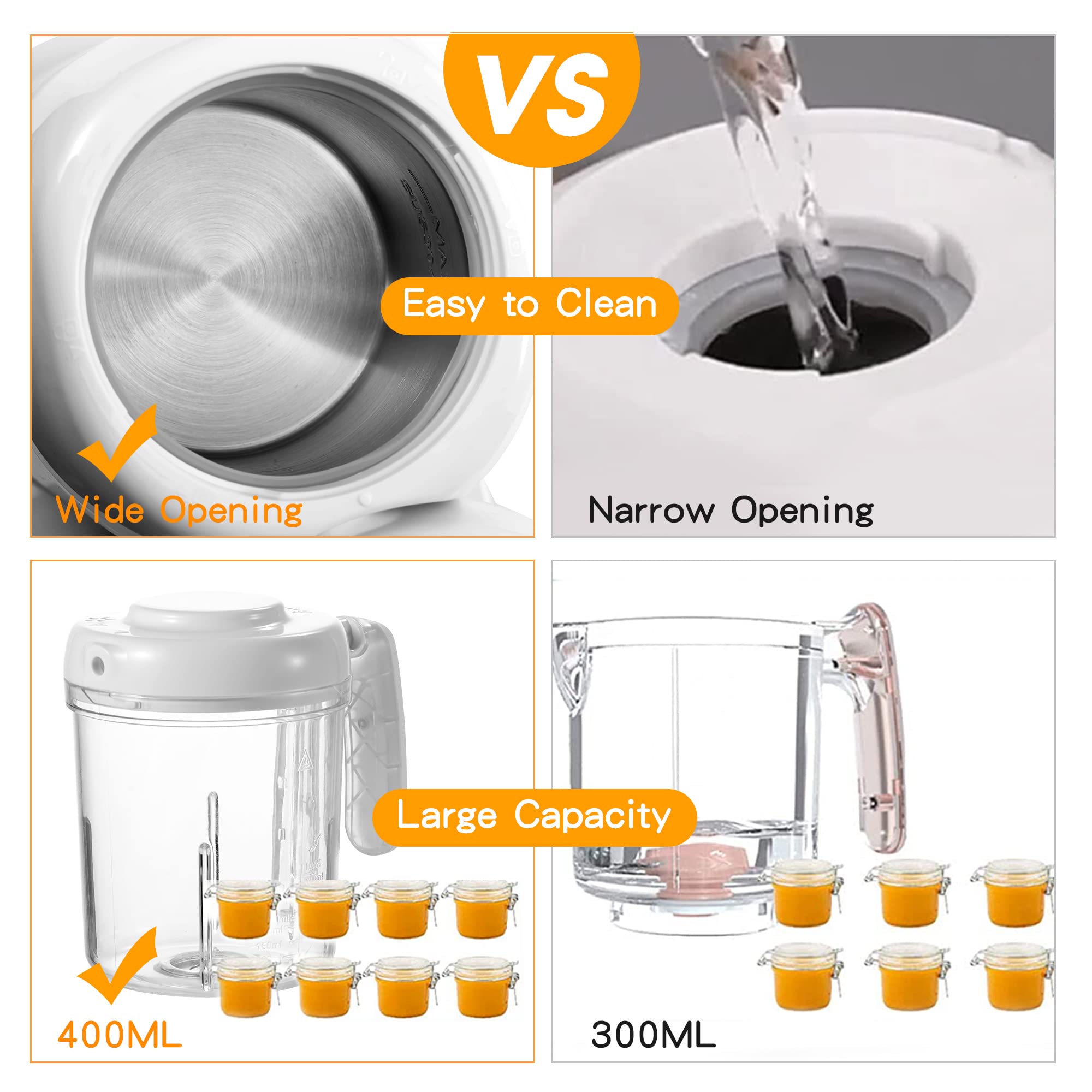 AMZBABYCHEF Tritan material is BPA-free and lead-free for safe baby food.