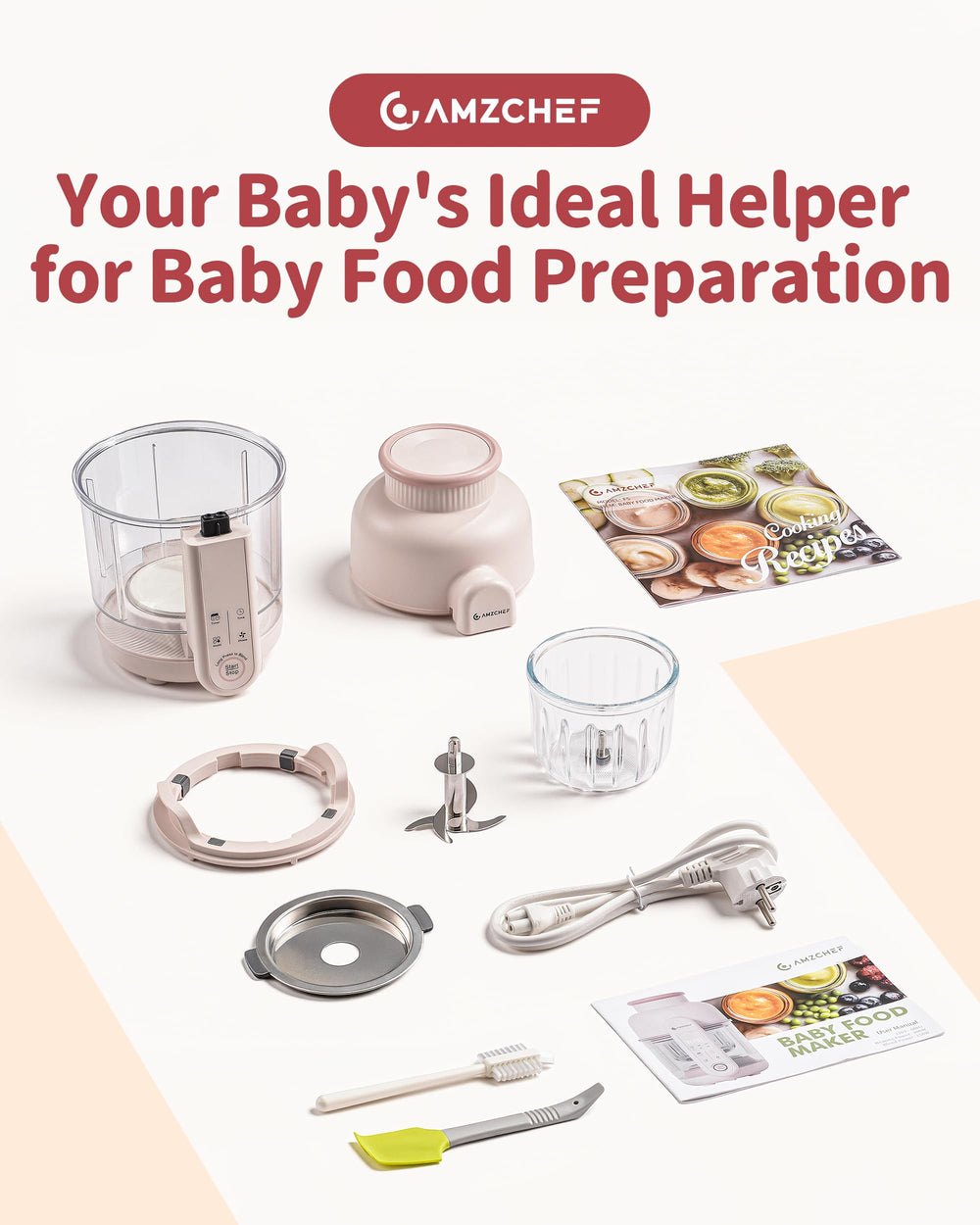 AMZCHEF baby food maker exclusive recipes boost meal variety.
