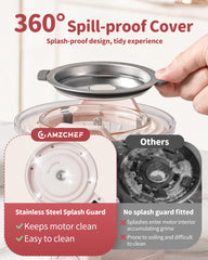 AMZCHEF baby food maker glass bowl provides clear, safe prep.