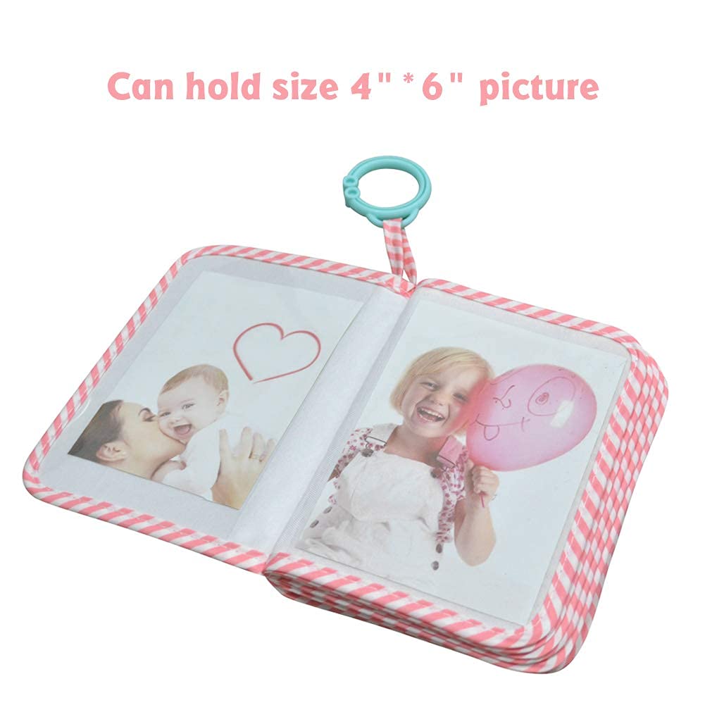 amzoya Baby's First Family Album photo pockets organize memories for easy flipping