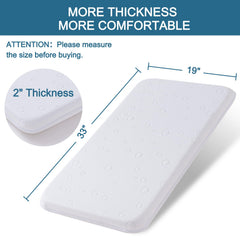 Amzreine bassinet dual-sided foam-core shows firmer and softer options for growing babies.