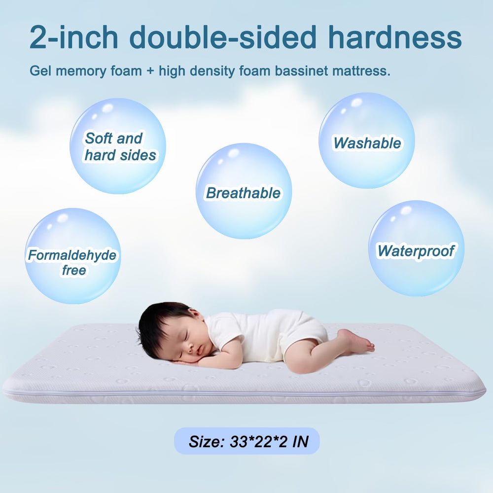 Amzreine bassinet lightweight portable design for easy room-to-room moves.