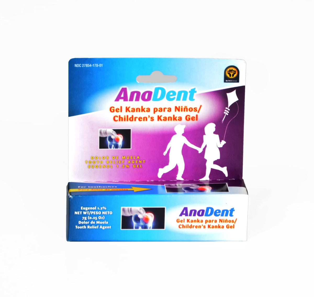 Anadent Children's Gel toothache bottle offers fast, gentle relief for sore gums