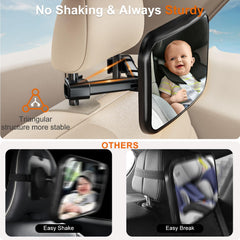 Anatec Baby Car Mirror delivers a wide crystal view for easy baby monitoring on the road.