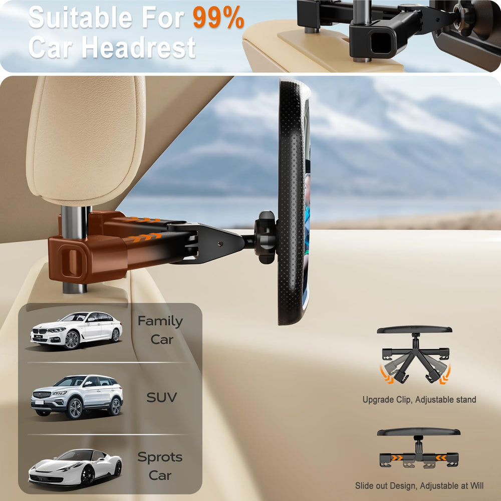 Anatec Baby Car Mirror fits 99% of car backseat headrests for secure viewing.