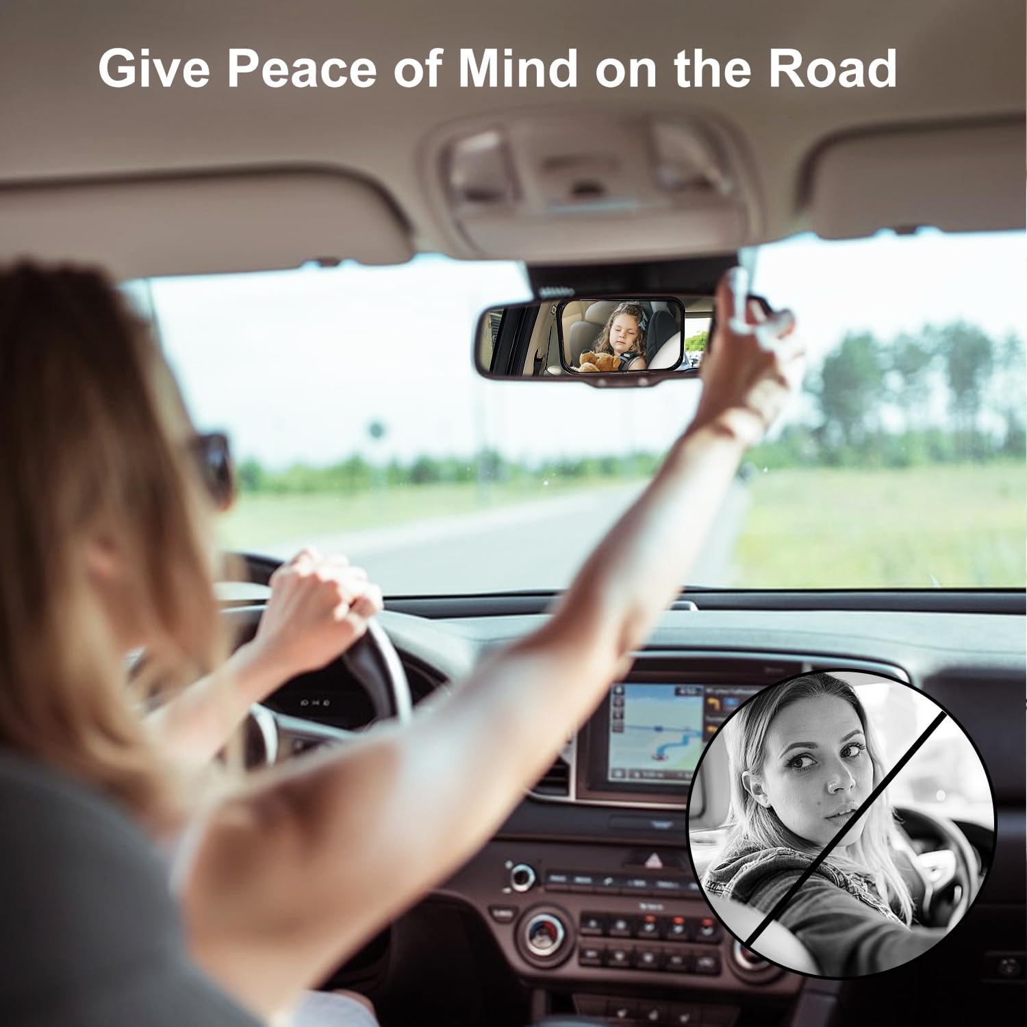Anatec Baby Car Mirror offers a wide, bright reflection for daytime and night driving.