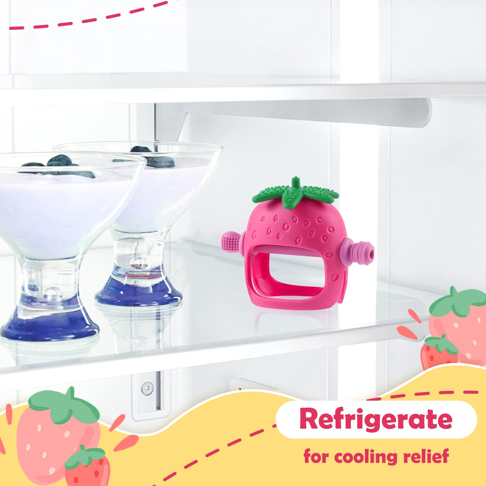 Anboor fridge-cooling teether provides extra soothing chill.
