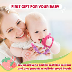 Anboor silicone teether with multiple textures for sensory engagement.