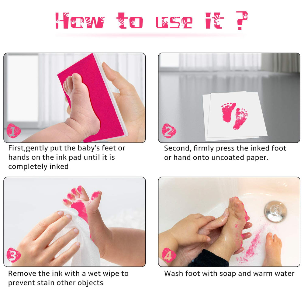 Ancwzoz baby-footprint inkpad ideal for clean, lasting prints