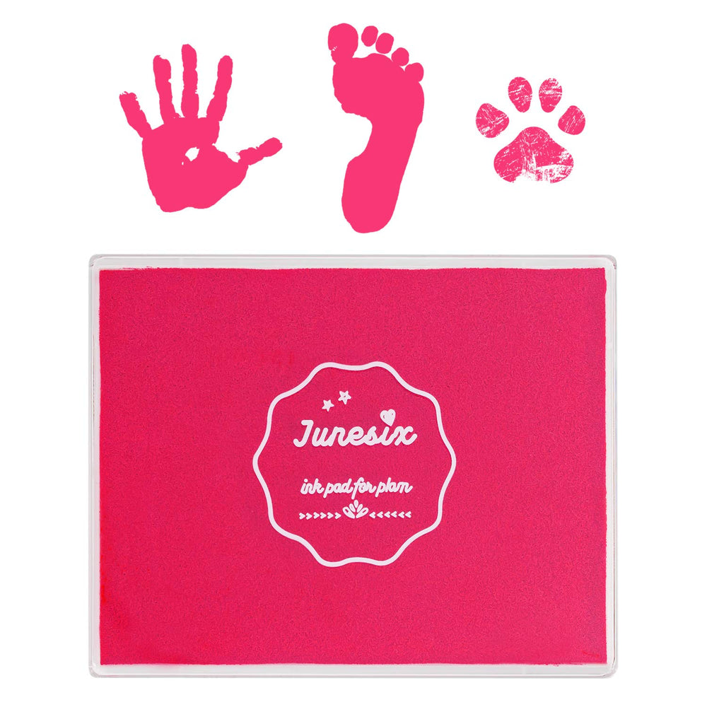 Ancwzoz ink pad pink 5x4 inch for baby handprint keepsakes with washable ink