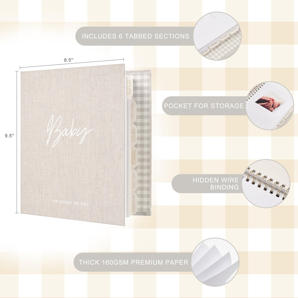 &And Per Se Baby Memory Book thick 160gsm pages ideal for photos and notes.