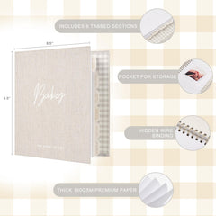 &And Per Se Baby Memory Book thick 160gsm pages ideal for photos and notes.