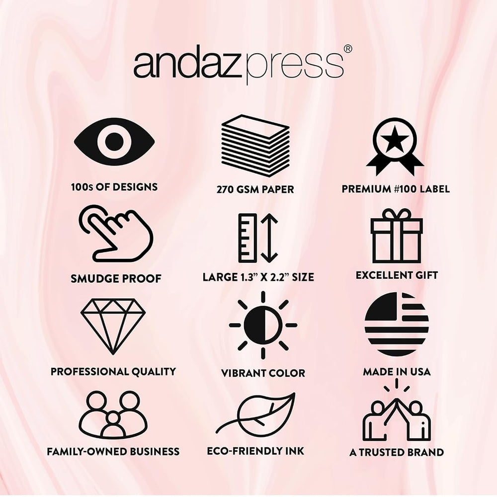 Andaz Press envelope seals and invitation accents align with party themes