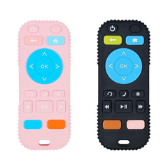 Anditoy teether remote-shape closeup in silicone for sensory teething play.