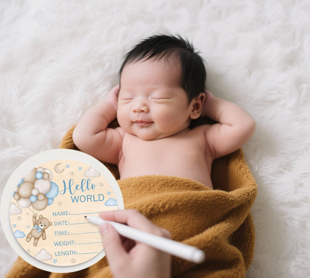 Andrain hospital or gift-ready newborn sign in welcoming spaces.