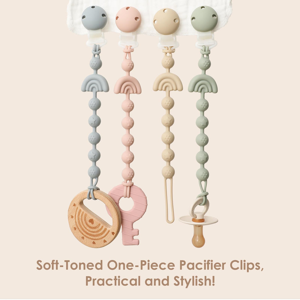 Andy Bear boho rainbow design clip adds visual stimulation during playtime