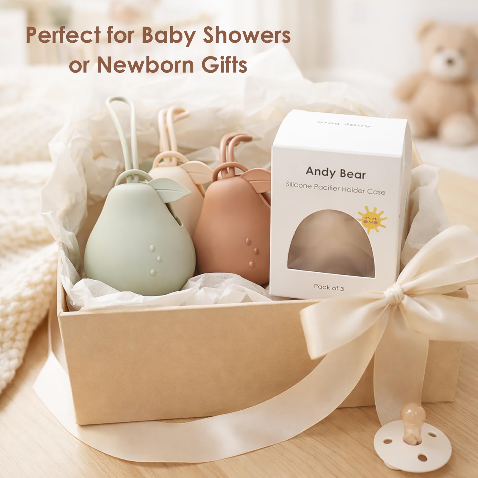 Andy Bear silicone storage is durable with no zippers or creases to trap dirt.