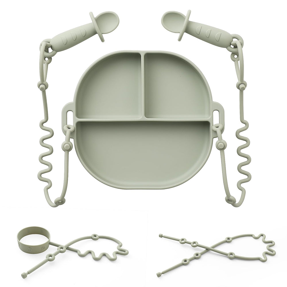 Andy Bear silicone suction plate keeps meals tidy and mess-free at home or on the go