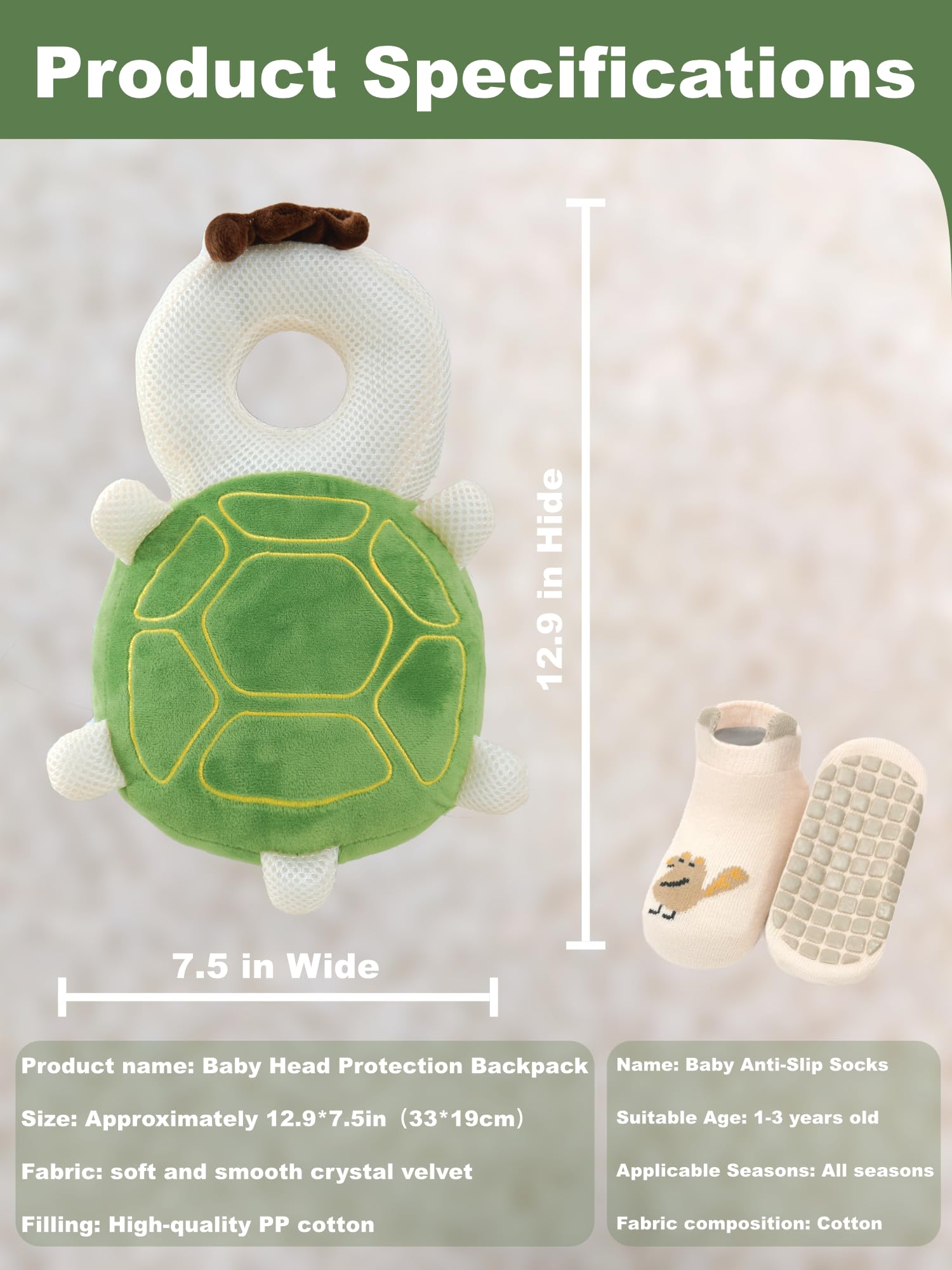 Anfrandce turtle design closeup emphasizes cute styling without compromising safety
