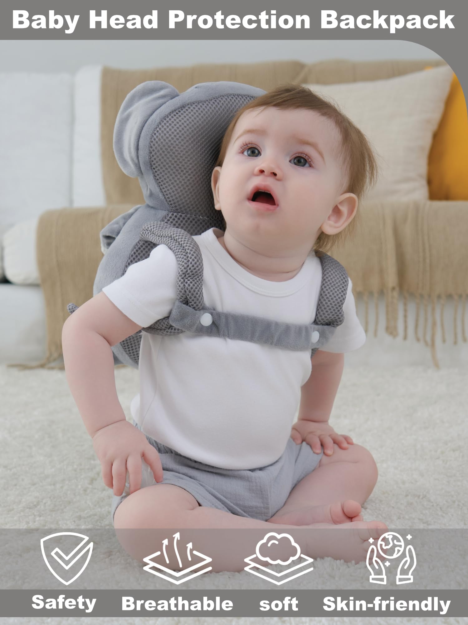 Anfrandce Koala head protector used while baby crawls to cushion tumbles