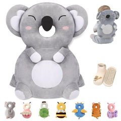 Anfrandce Koala backpack front view shows baby head protection for safe play