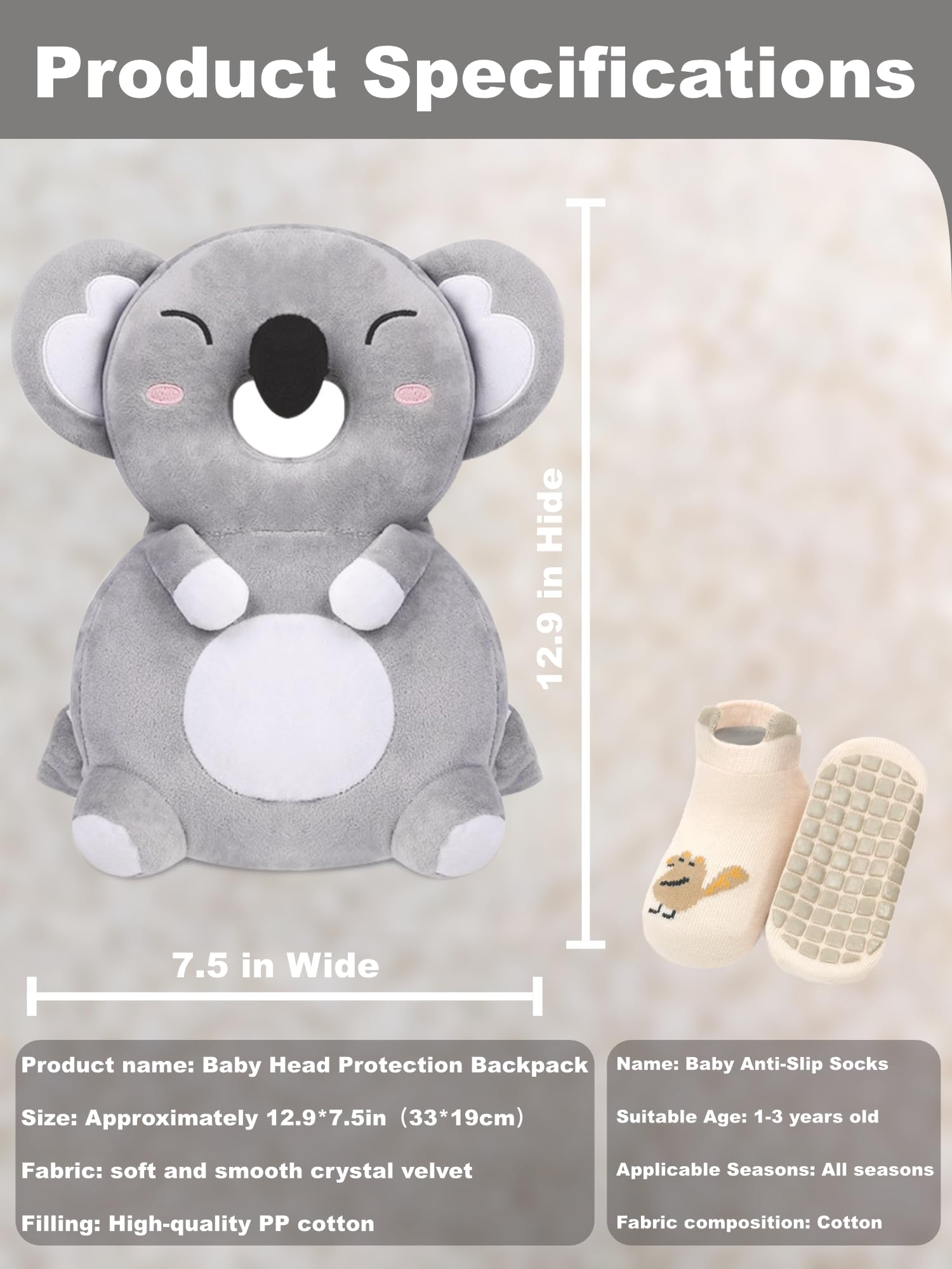 Anfrandce Koala design head protector keeps toddlers engaged and safe