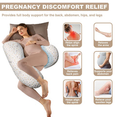 Anfrandce maternity pillow with ergonomic design supporting spine and posture