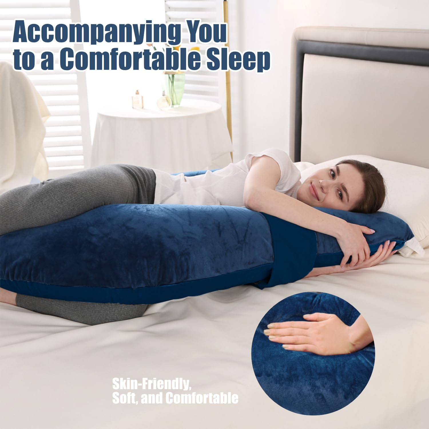 Anfrandce pregnancy pillow back pain ergonomic alignment for sleep.