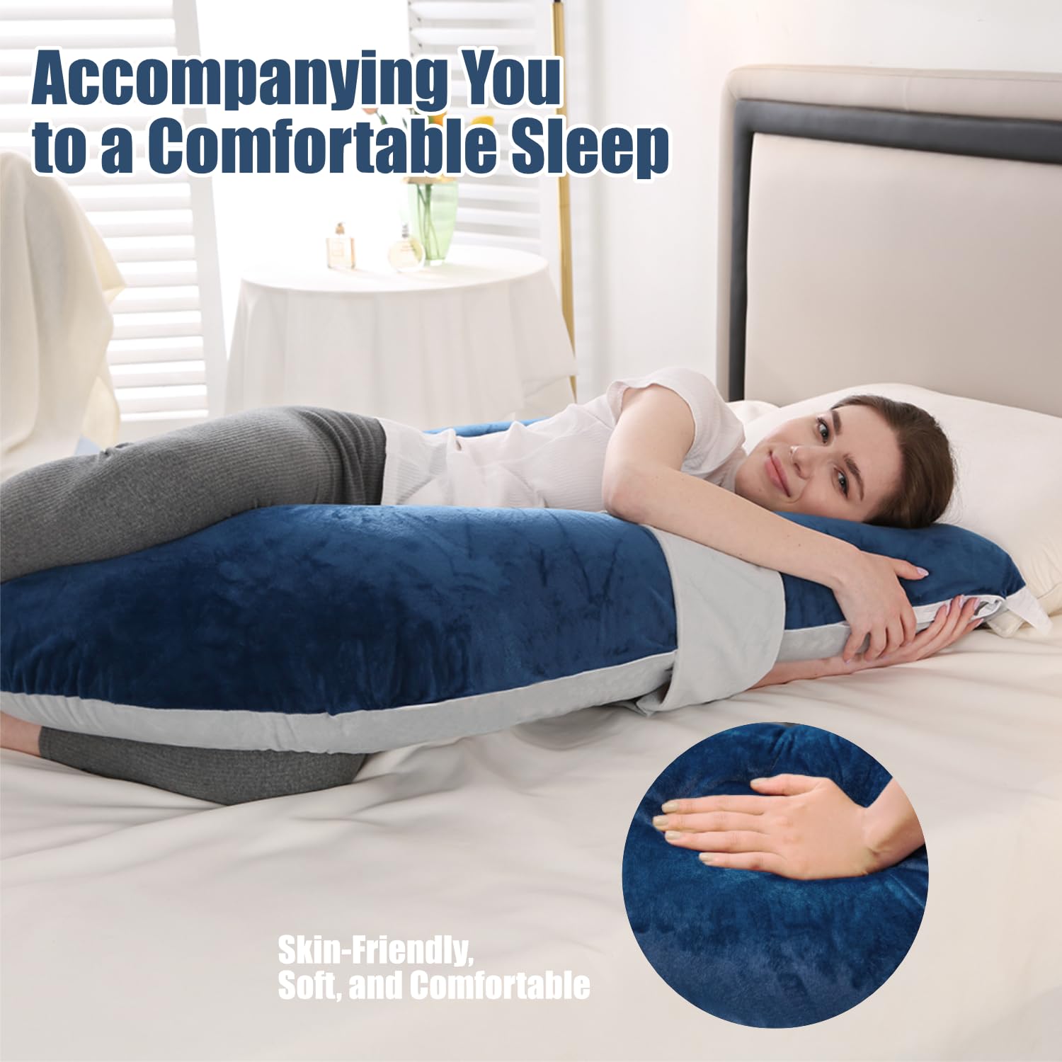 Anfrandce pillow elastic filling allows customizable support for growing belly