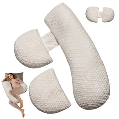 Anfrandce pregnancy pillow full-body side view showing back and hip support