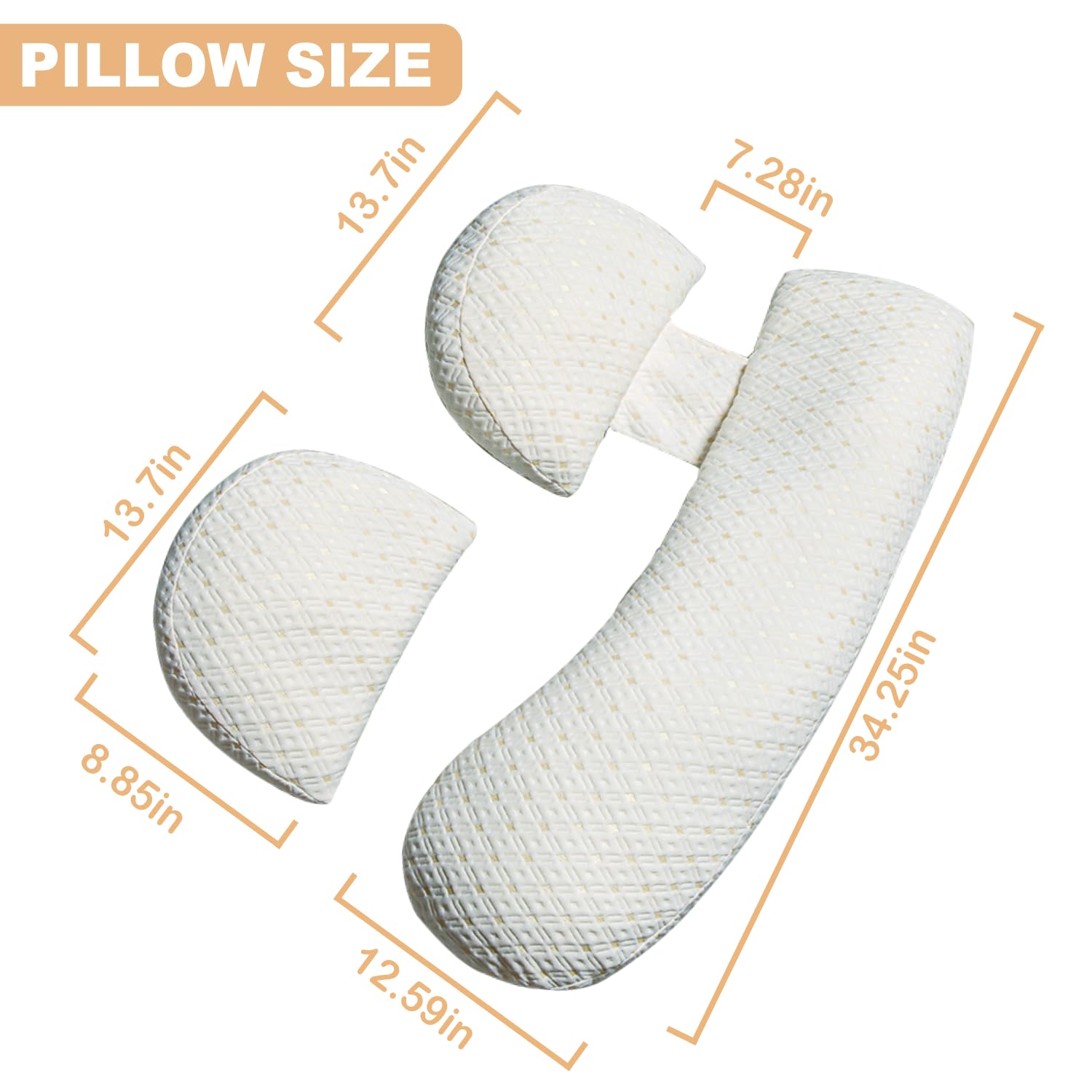 Anfrandce pregnancy pillow supports back belly legs for versatile comfort