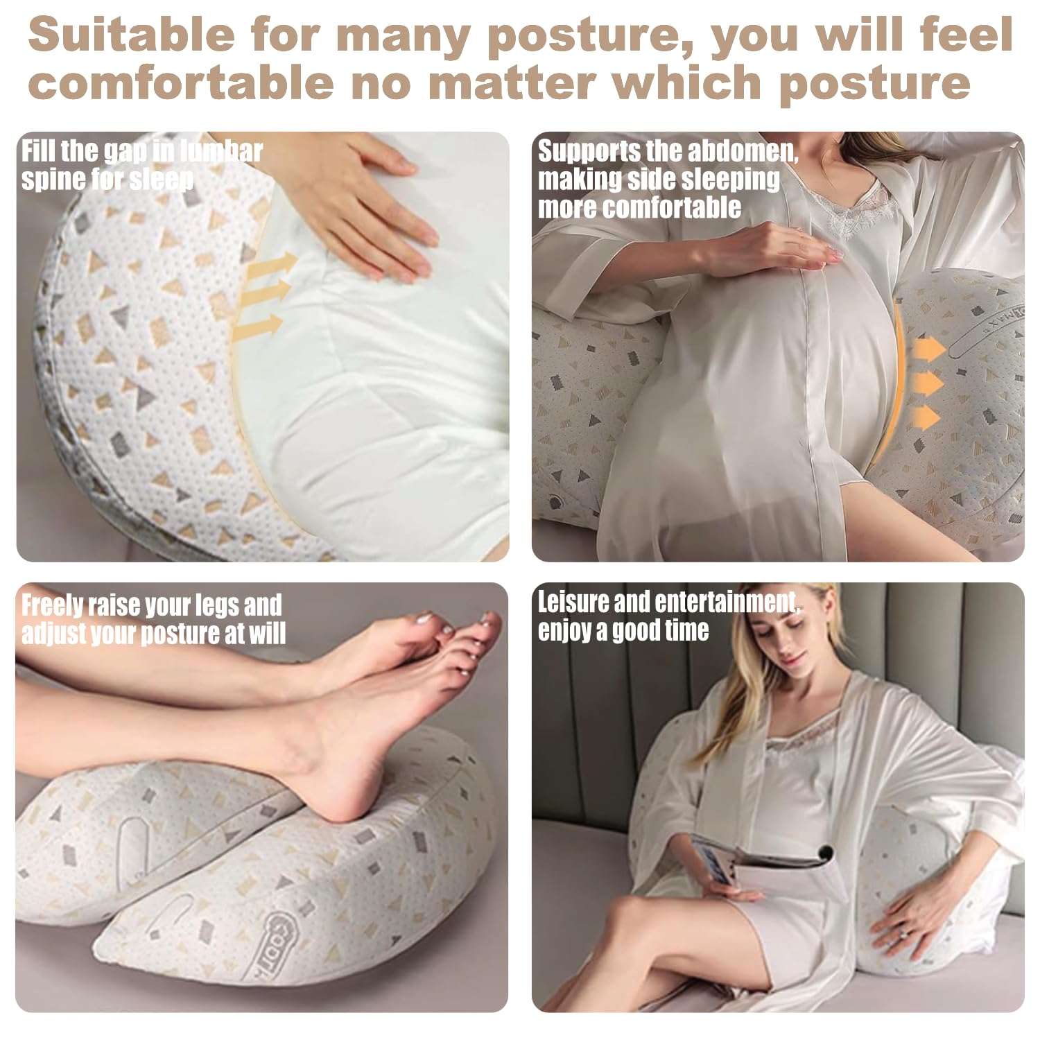 Anfrandce pregnancy pillow velvet fabric texture conveys soft durable feel