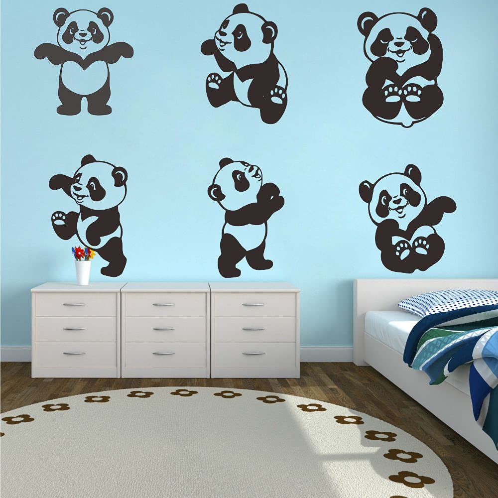ANFRJJI panda-bamboo forest motif boosts waterproof wall accents in nurseries